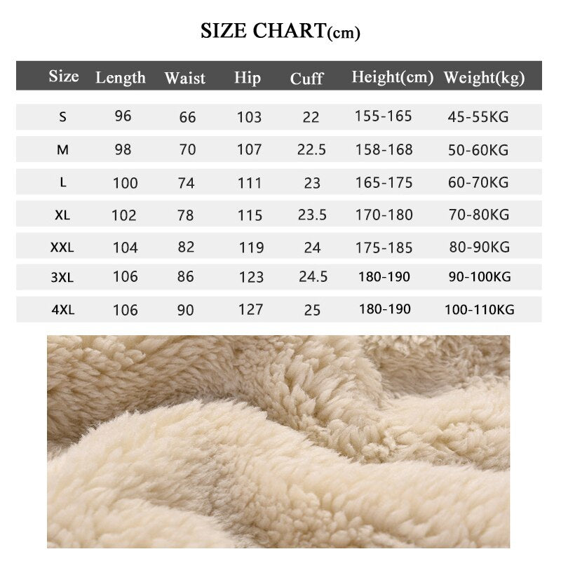 Winter Thermal Trousers Men Fleece Cargo Pants Oversized Joggers Male Sweatpants Thick Sport Jogging Gym Pants Man Clothing 4XL