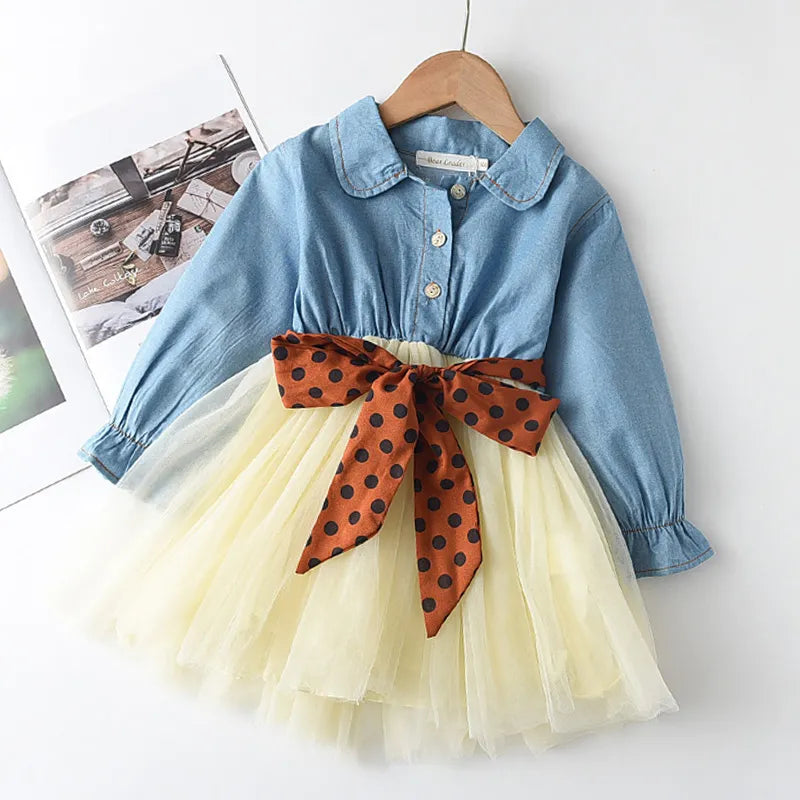 Melario Fall Fashion Leopard Girls Dresses New Spring Bow Kids Dress Children Clothing Princess Dress Casual Kids Girls Clothes