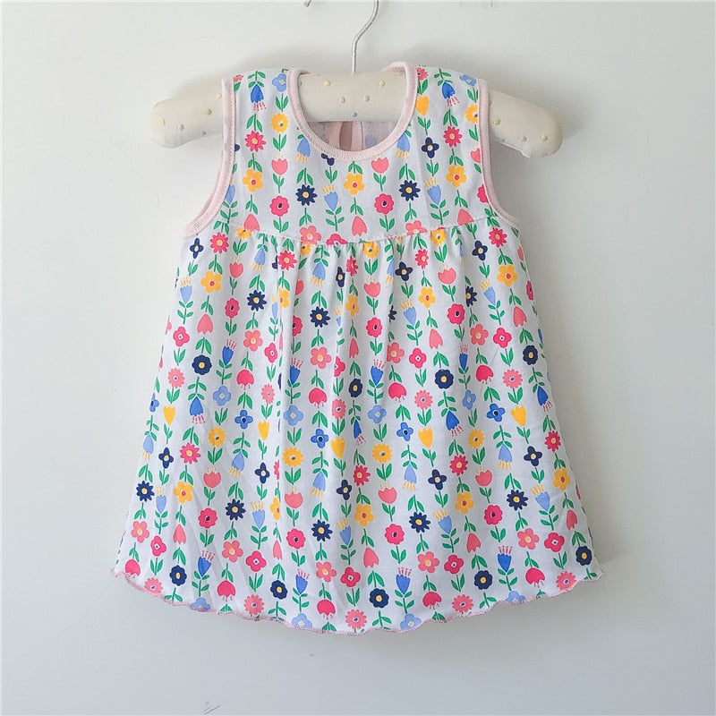 Summer Baby Dress New Girls Fashion Infantile Dresses Cotton Children's Clothes Flower Style Kids Clothing Princess Dress