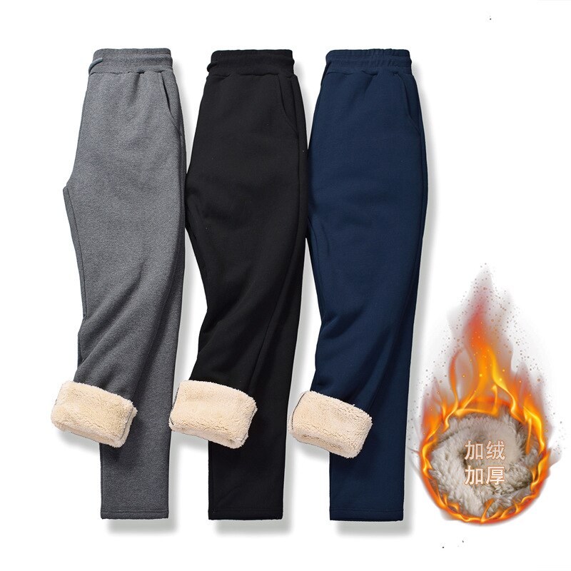 Winter Thermal Trousers Men Fleece Cargo Pants Oversized Joggers Male Sweatpants Thick Sport Jogging Gym Pants Man Clothing 4XL