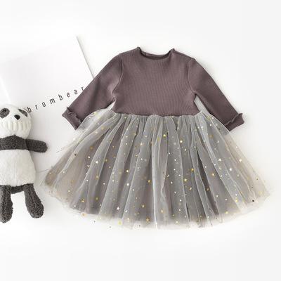 HoneyCherry New Girl Princess Dress Pentagram Long Sleeved Dress Baby Girl Clothes Kids Dresses For Girls