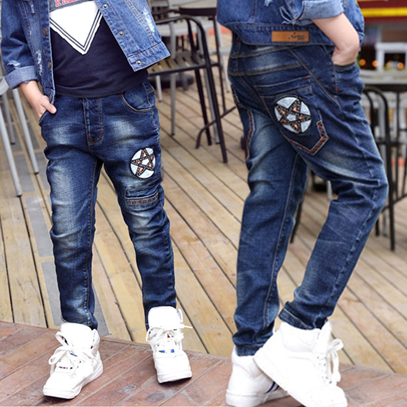 IENENS Boy Girls Trousers Skinny Jeans Elastic Waist Pants 4-13 Years Kids Boys Denim Clothing Clothes Sports Bottoms