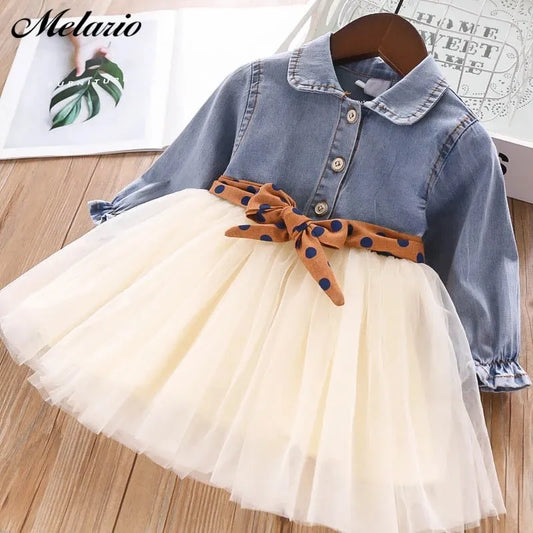 Melario Fall Fashion Leopard Girls Dresses New Spring Bow Kids Dress Children Clothing Princess Dress Casual Kids Girls Clothes