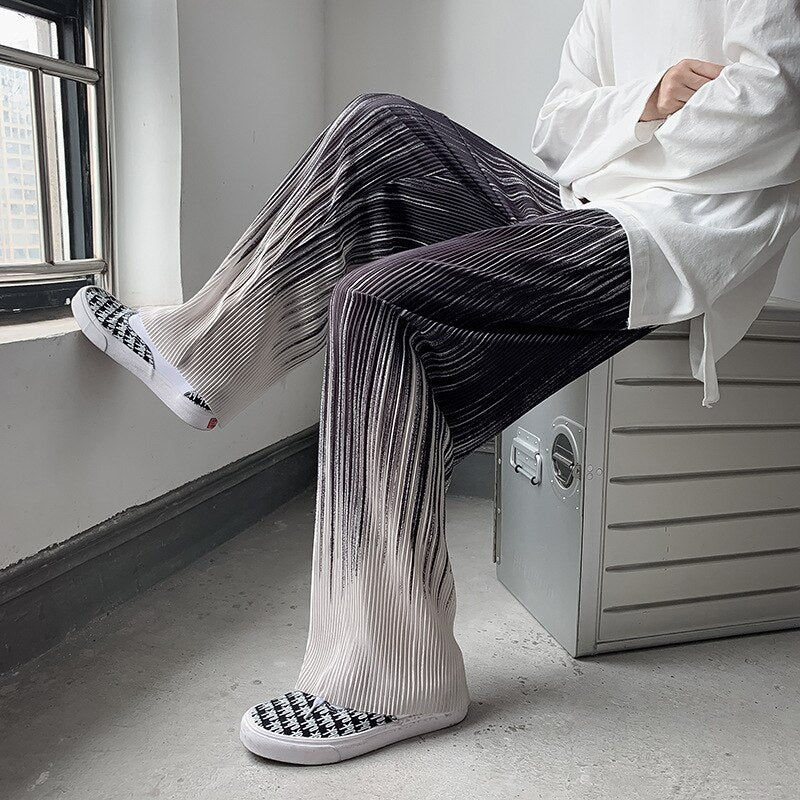 Y2k 2023 Men&#39;s Tie-dyed Straight Jeans Hip Hop Neutral Denim Trousers Loose New Wide Leg Street Cargo Gradient Pants S-2XL