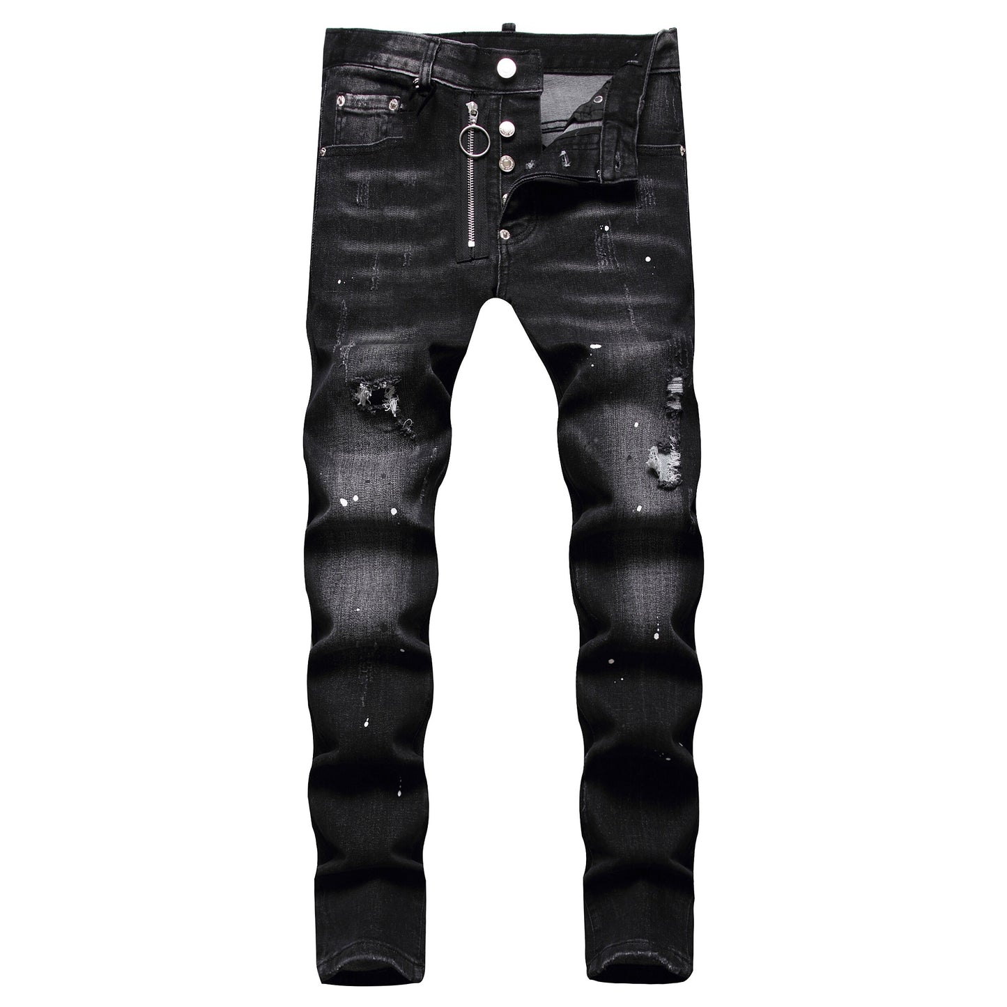 Men Skinny Stretch Black Jeans Luxury Brand Quality Men Classic Blue Denim Pants Men Street Slim Fit Ripped Jeans Size 28-38