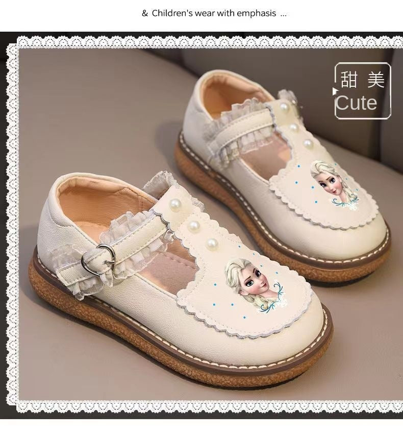 2023 Spring and autumn new girls soft soled princess shoes non-slip bean shoes baby walking shoes Lolita girl fashion shoes