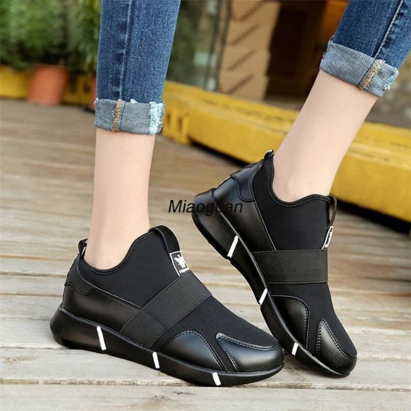 2023 Spring Autumn Women&#39;s Vulcanized Shoes New Fashion Wild Comfortable Breathable Slip-on Ladies Flat Leisure Sneakers Luxury