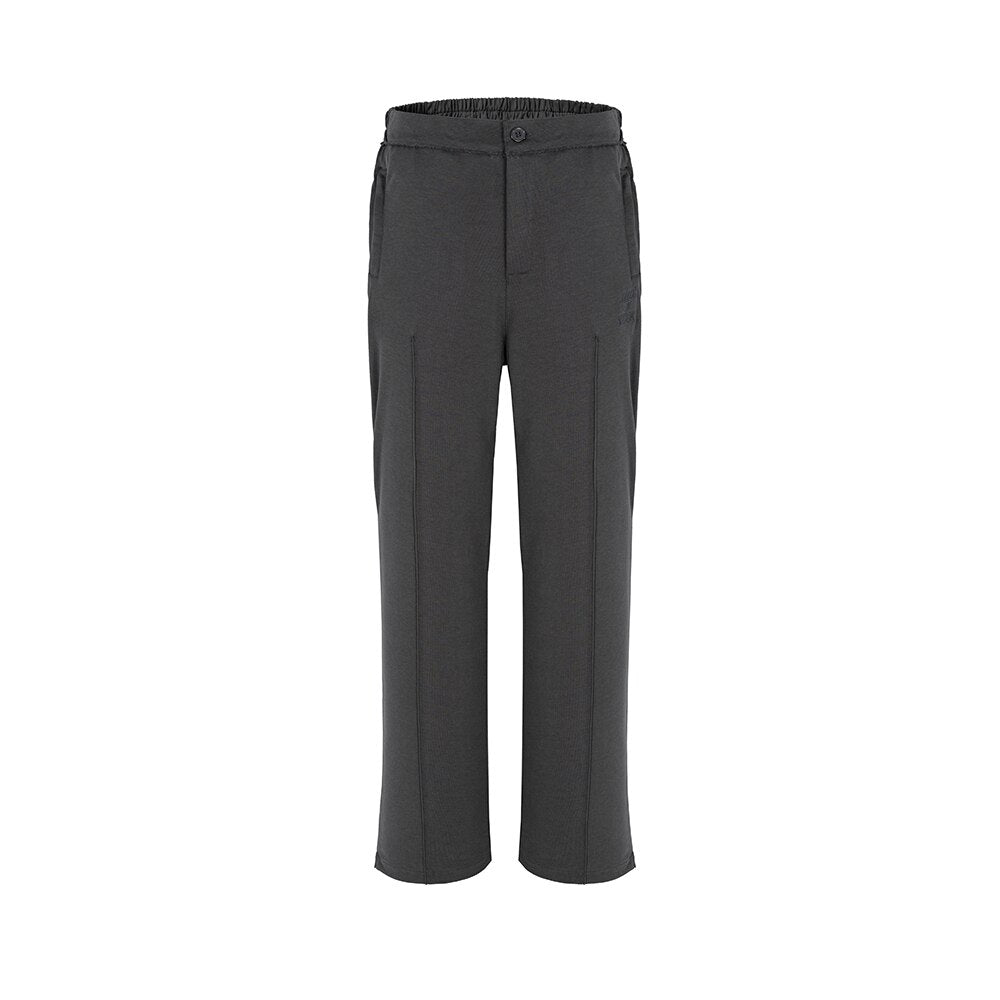 Y2k Straight Black Gray Letter Embroidery Baggy Suit Pants for Men High Street Pocket Elastic Waist Pantalones Hombre Trousers