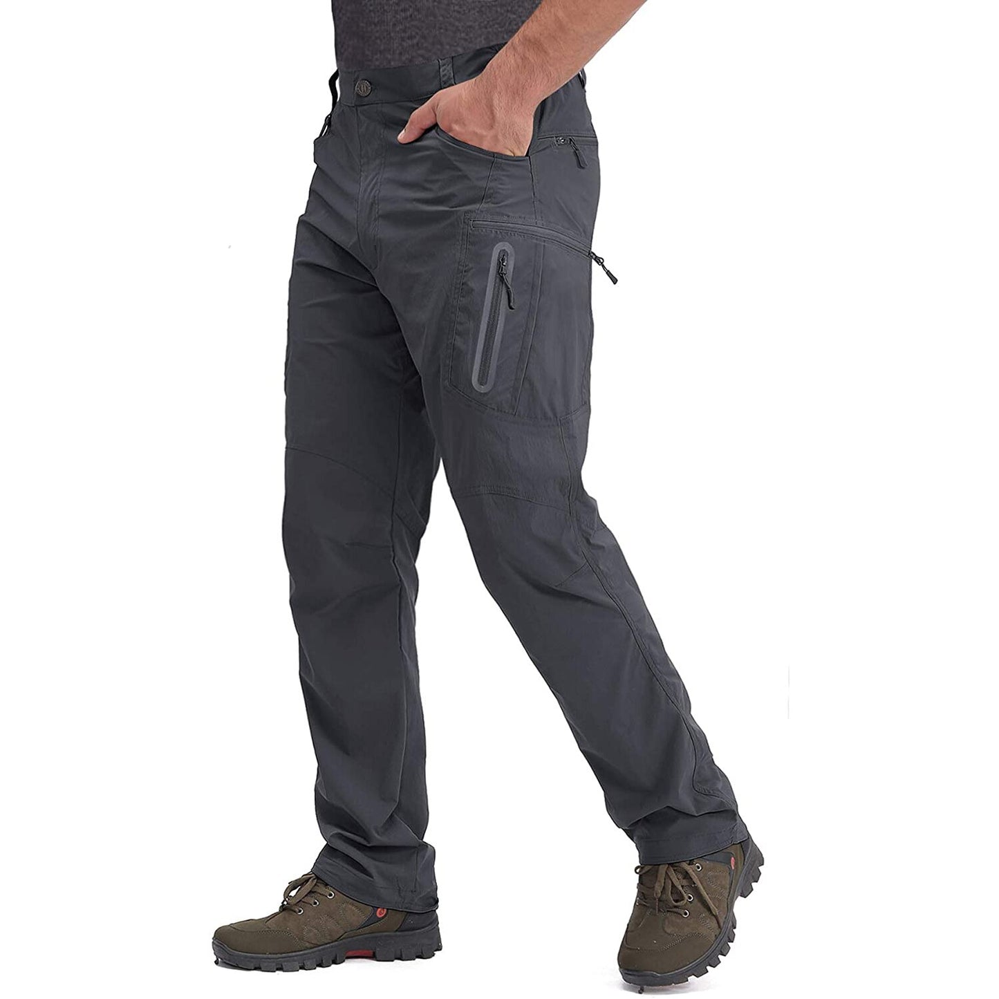 Summer Lightweight Trousers Mens Tactical Fishing Pants Outdoor Hiking Nylon Quick Dry Cargo Pants Casual Work Trousers