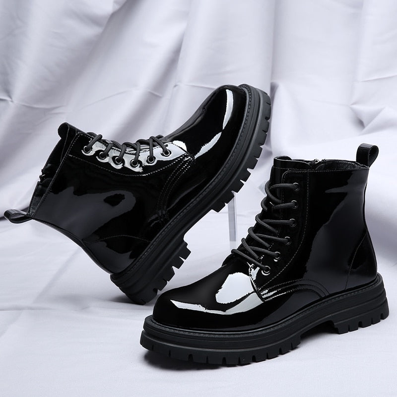 New Men Goth Boots Comfortable Wear-resistant Shoes Platform Motorcycle Boots British Style Male Casual Shoes Leisure Daily Boot