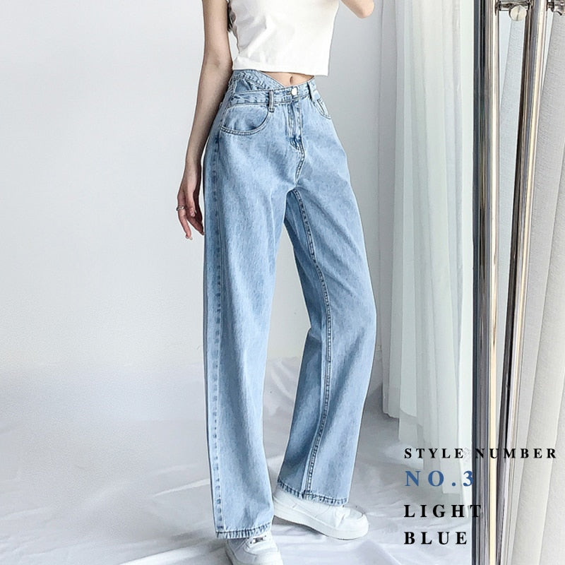 New Arrival Jeans Woman Trousers Y2k Vintage Blue Black High Waist Jeans Women Denim Pants Baggy Street Casual Jeans for Women