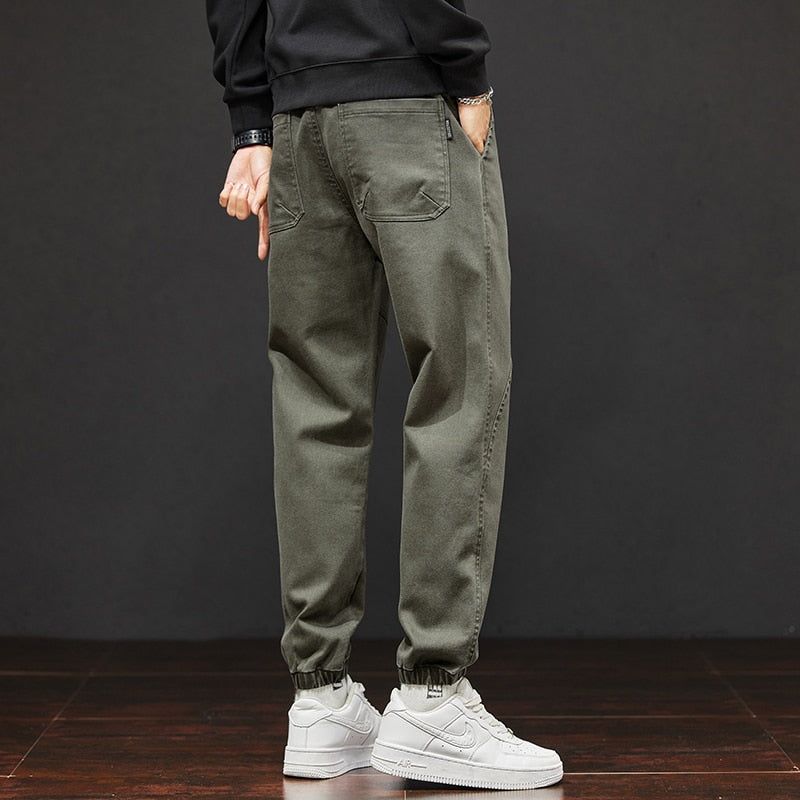 2023 New Autumn Winter Cotton Jogger Casual Pants Men Harajuku Cargo Pant Korean Harem Trousers Sweatpants Male Oversized M-5XL