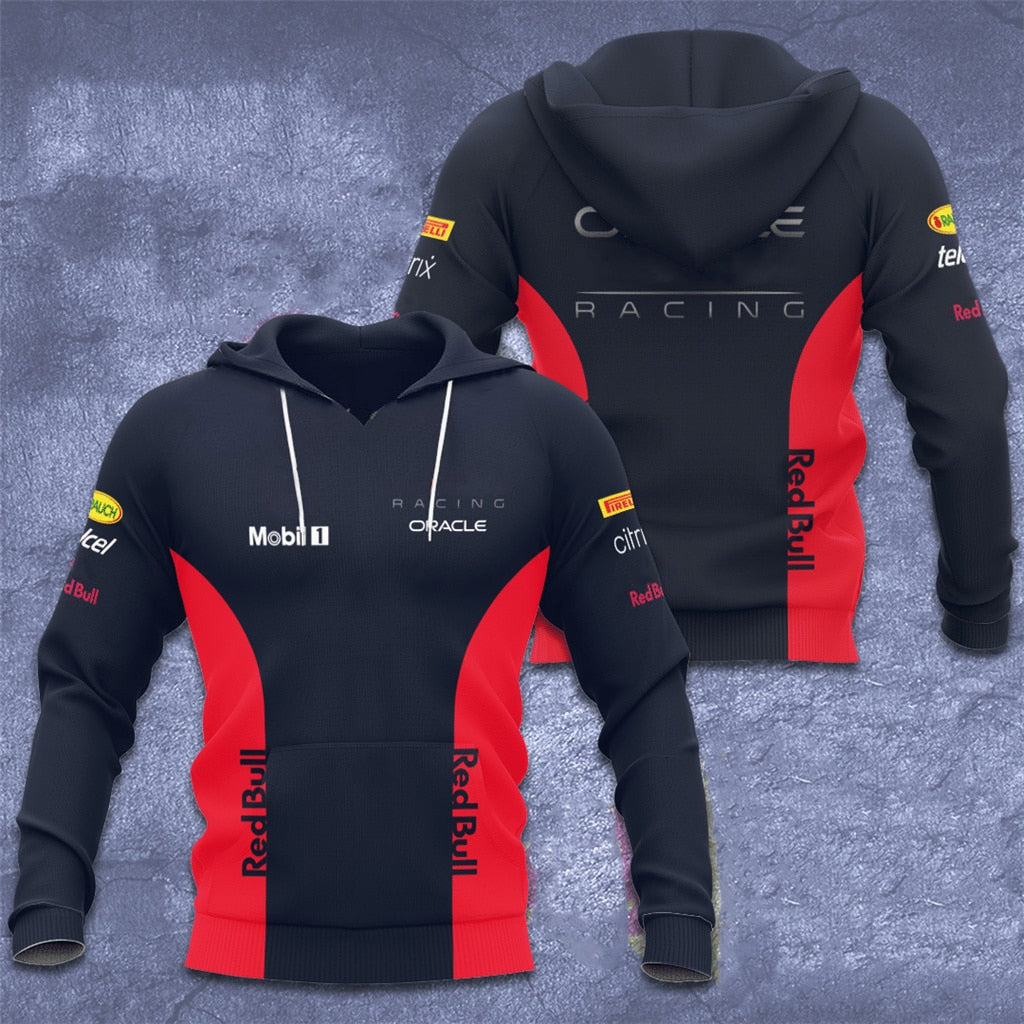 Spring and Autumn&#39;s Latest Hot Selling Formula One Racing Men&#39;s Sweatshirt 3D Red Print Road Racing Jacket Hoodie Casual Bull Pu