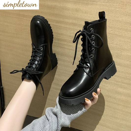 Autumn Black Handsome INS Martin Boots Women&#39;s British Style 2023 New Thin Casual Motorcycle Thick Heel Short Boots Trend