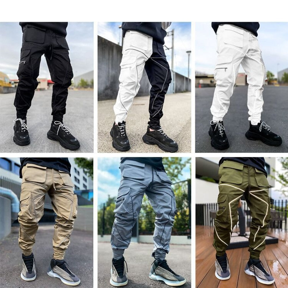 2023 Streetwear Casual Pants Men Fashion Sport Straight Legged Pants Multi Pocket Loose