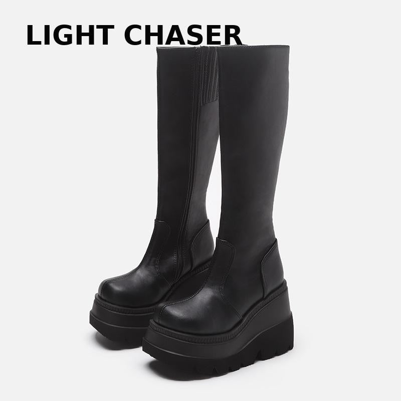 Winter Women&#39;s Shoes Size 43 Gothic Style Platform Boots Motorcycle Rider Boots But Knee Boots With A Thin Head Women&#39;s Boots