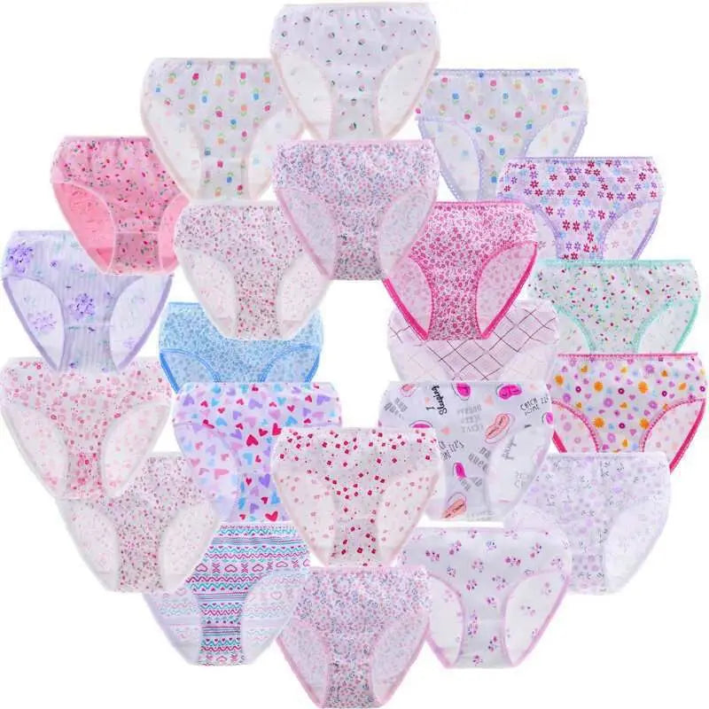 6Pcs/Pack Fashion Baby Girls Underwear Cotton Panties Kids Shorts Briefs Children Underpants 2-12Years