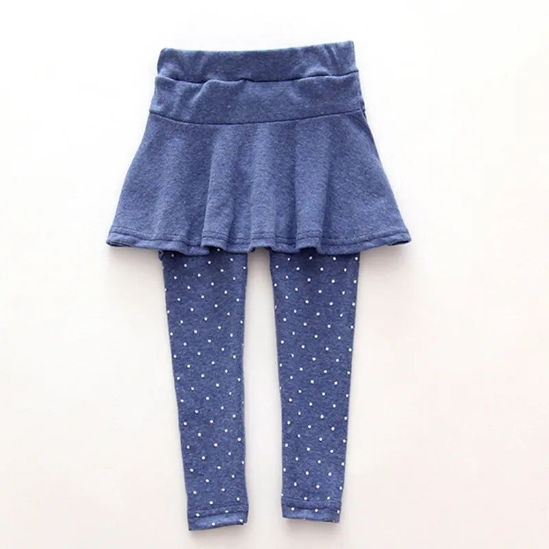 Girls Leggings Baby Girls Skirt-pants Baby Fleece Pants  Girls Spring/Autumn Warm Trousers 2-7 Year Girls pants With Little Dot