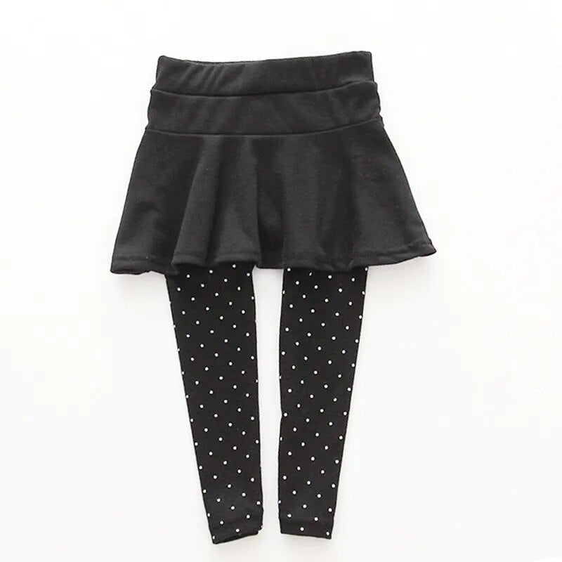 Girls Leggings Baby Girls Skirt-pants Baby Fleece Pants  Girls Spring/Autumn Warm Trousers 2-7 Year Girls pants With Little Dot