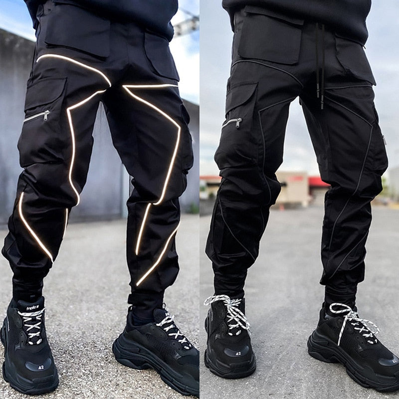 2023 Streetwear Casual Pants Men Fashion Sport Straight Legged Pants Multi Pocket Loose