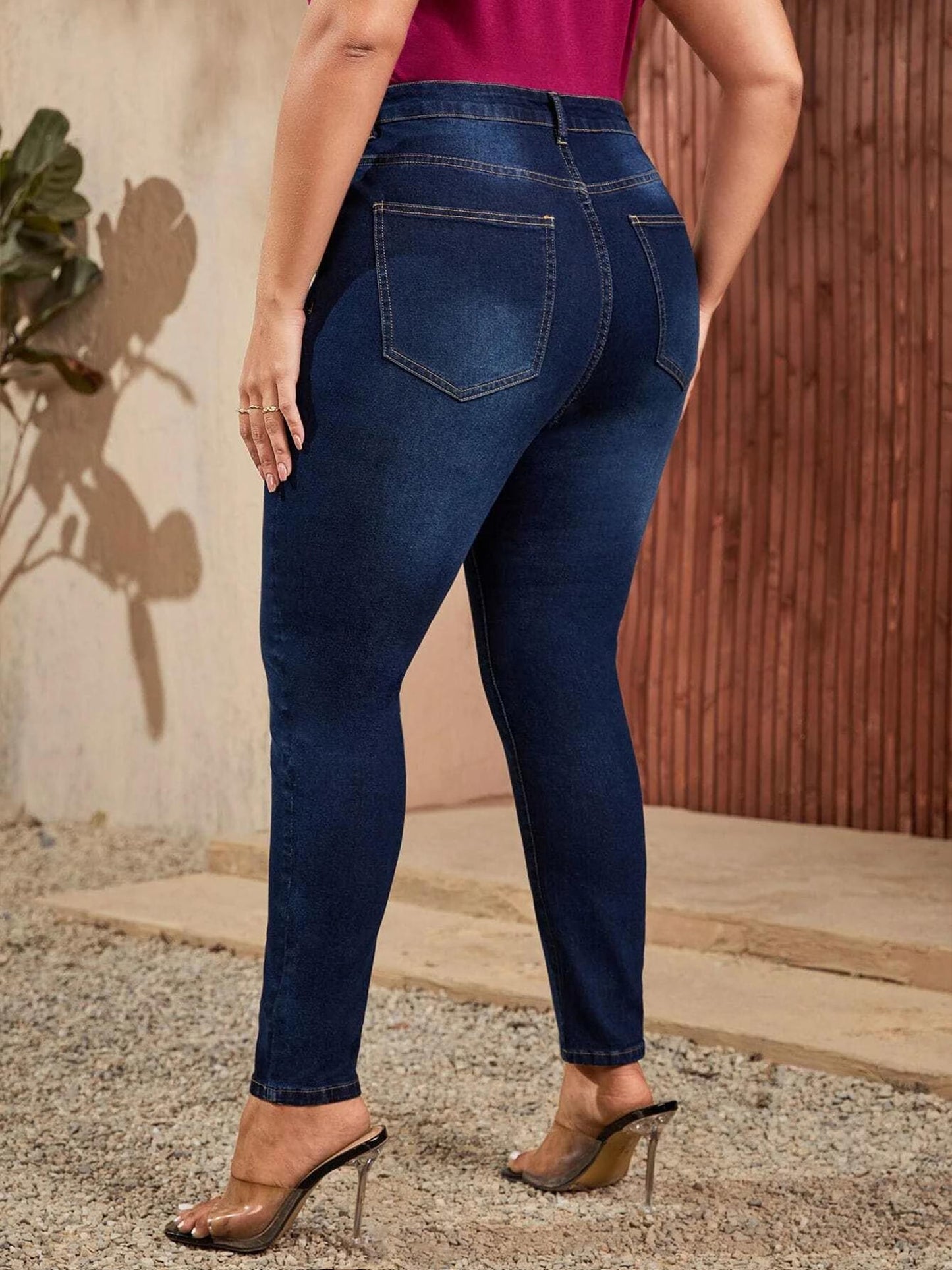 Plus Size Skinny Jeans for Women Full Length High Waist Women Jeans Stretchy Pencil Curve Women Jeans 200kgs Mom Jeans for Women