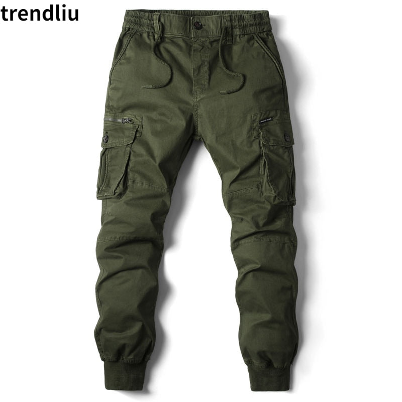 Cargo Pants Men Jogging Casual Pants Cotton Full Length Military Mens Streetwear Mens Work Tactical Tracksuit Trousers Plus Size