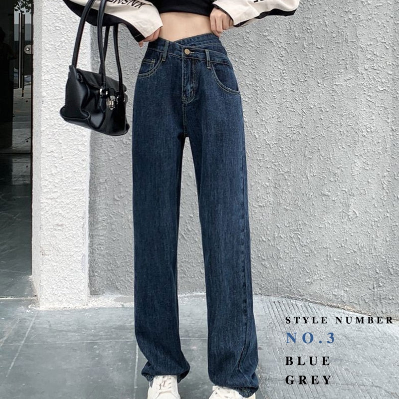 New Arrival Jeans Woman Trousers Y2k Vintage Blue Black High Waist Jeans Women Denim Pants Baggy Street Casual Jeans for Women