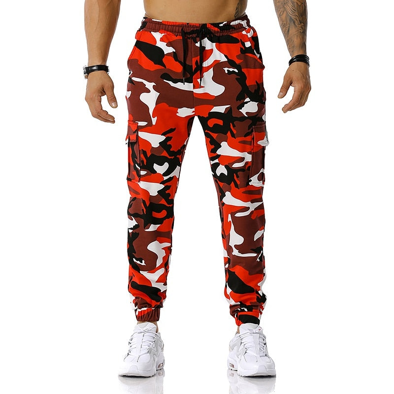 High Quality Men&#39;s Outdoor Sport Trouser Casual Cotton Camouflage Cargo Pants Elastic Waist Drawstring Military Tactical Pants