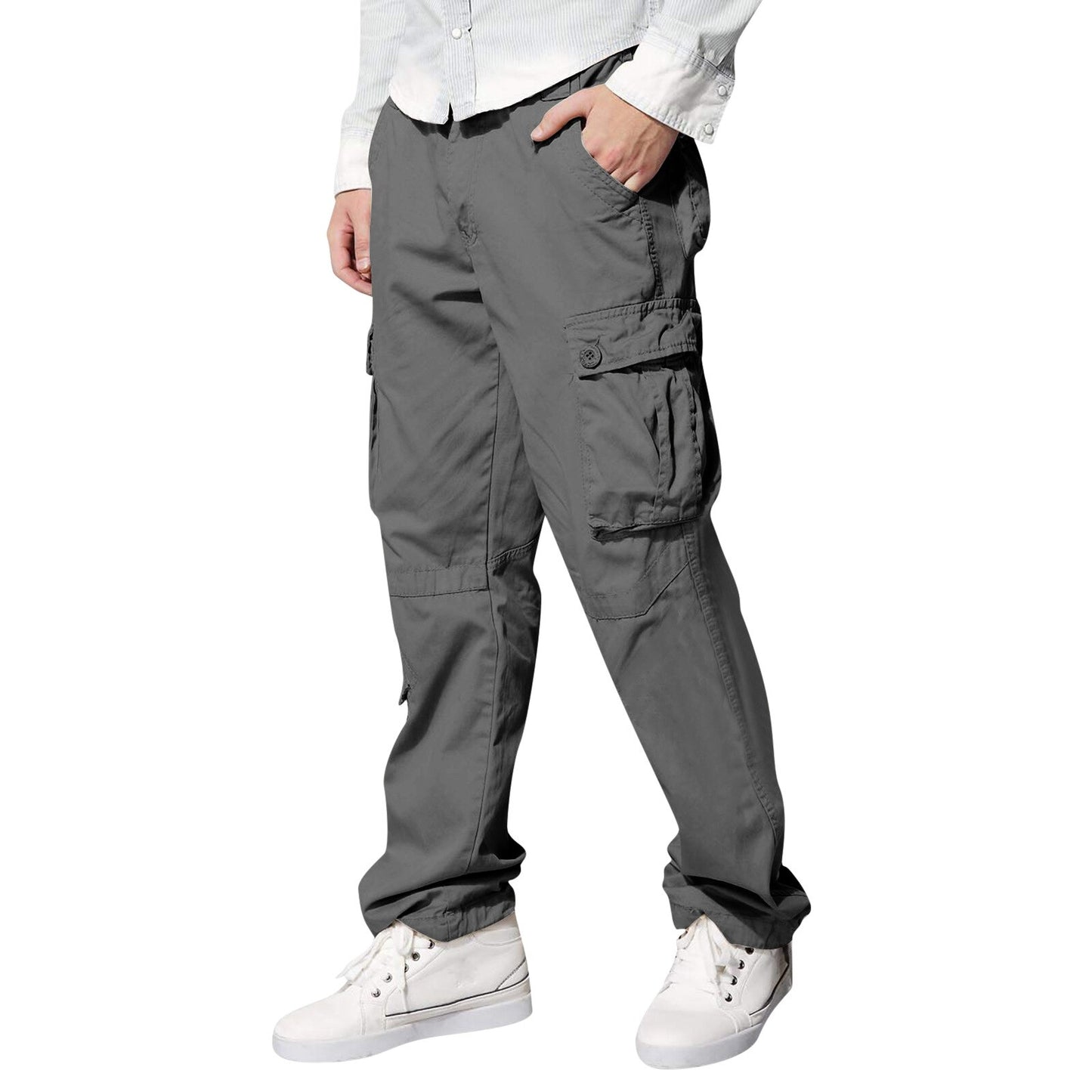 2023 New Men&#39;s Casual Work Wear Pants Quick Drying Fashion Spring Summer Autumn Winter Lightweight Cotton Mix Jogging Pants