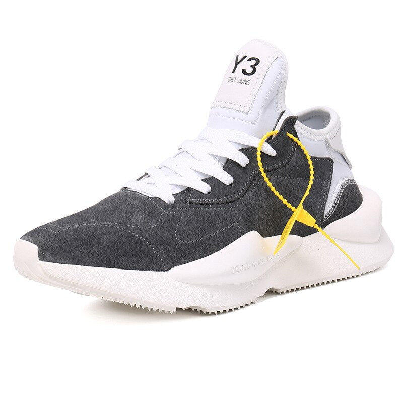 2022 New Y3 Thick Bottom  Men Shoes Running Sneakers Leather Platform Women Shoes Casual Couple Cowhide Tennis Shoes Large Size