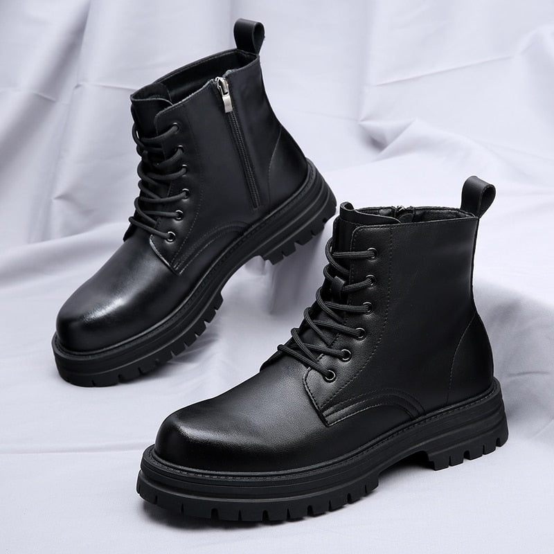 New Men Goth Boots Comfortable Wear-resistant Shoes Platform Motorcycle Boots British Style Male Casual Shoes Leisure Daily Boot