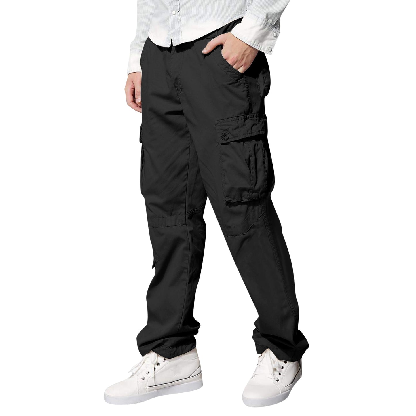 2023 New Men&#39;s Casual Work Wear Pants Quick Drying Fashion Spring Summer Autumn Winter Lightweight Cotton Mix Jogging Pants