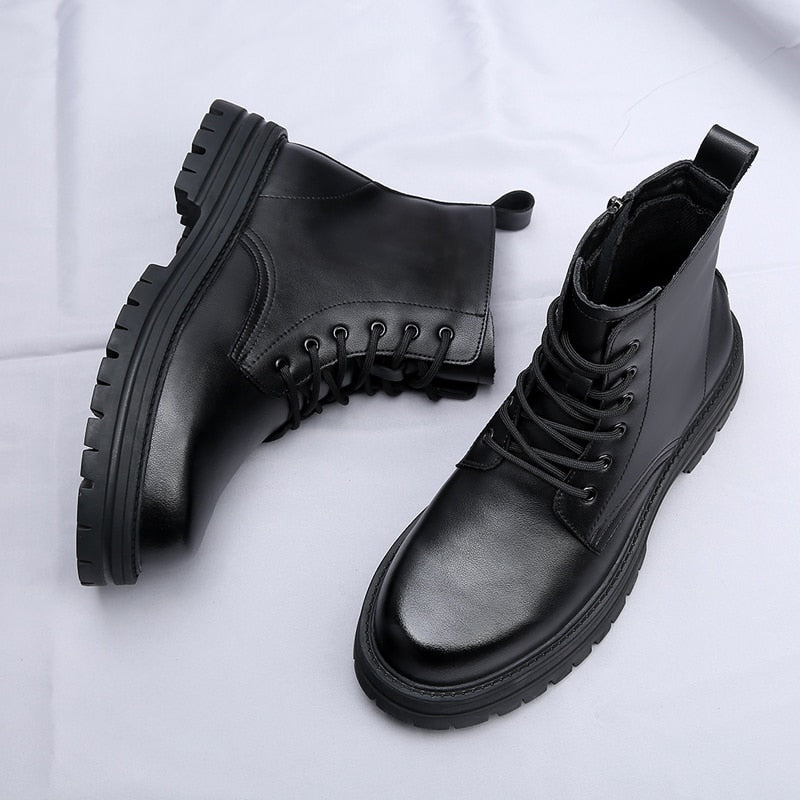 New Men Goth Boots Comfortable Wear-resistant Shoes Platform Motorcycle Boots British Style Male Casual Shoes Leisure Daily Boot