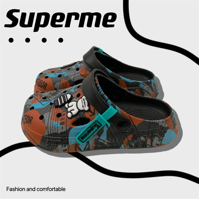 2023 Spring Hollow Couple Sandals New girl's Beach Garden Shoes Outdoor head-cover Outer Wear PVC Super Soft men Casual Sandals