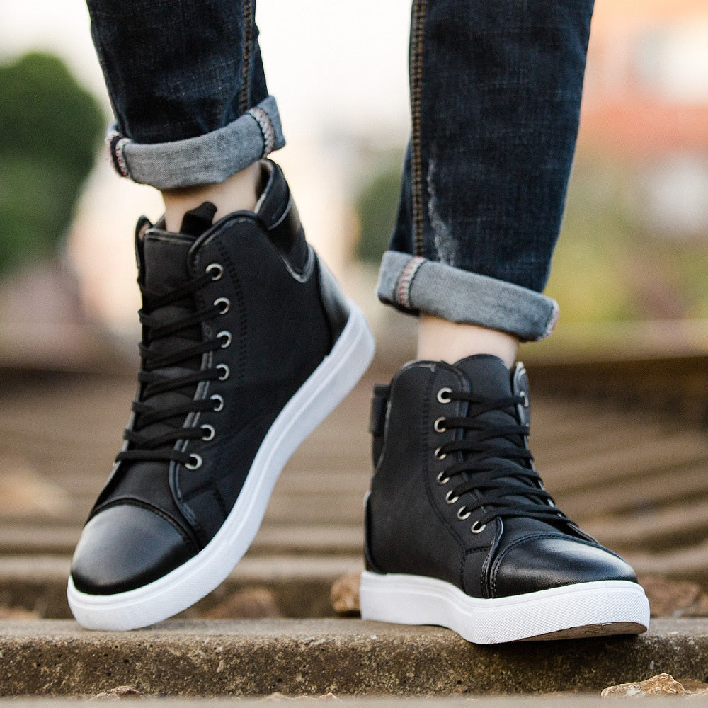 High Top Men&#39;s Flat Comfortable Sneakers Women Spring 2023 Fashion Lace Up Platform Couple Shoes Unisex Casual Vulcanize Shoes