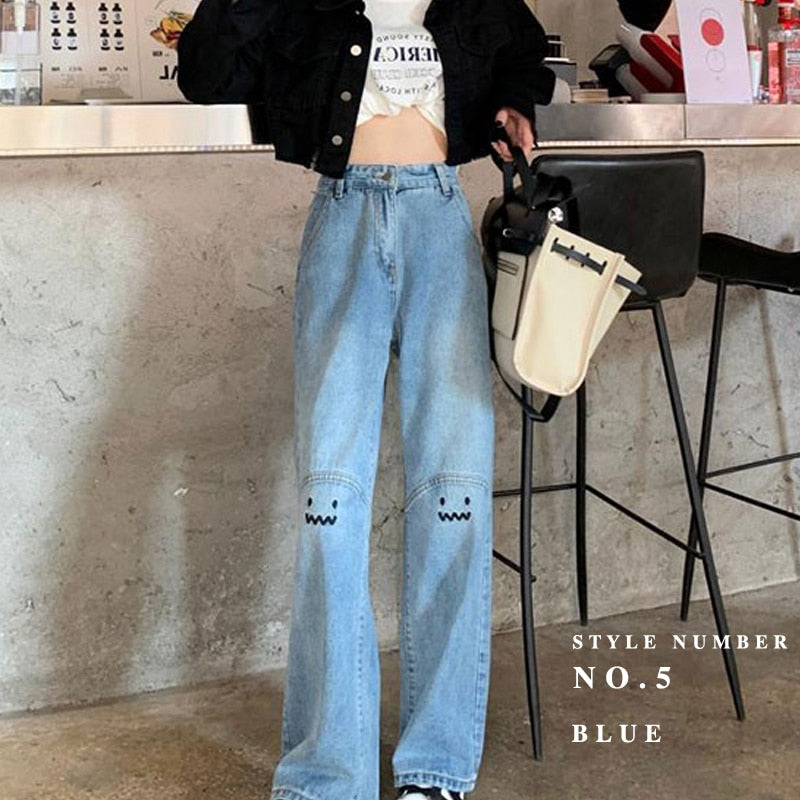 New Arrival Jeans Woman Trousers Y2k Vintage Blue Black High Waist Jeans Women Denim Pants Baggy Street Casual Jeans for Women