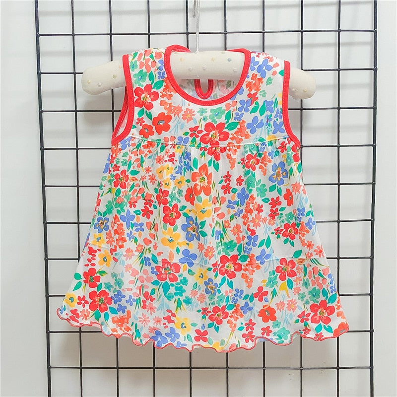 Summer Baby Dress New Girls Fashion Infantile Dresses Cotton Children's Clothes Flower Style Kids Clothing Princess Dress