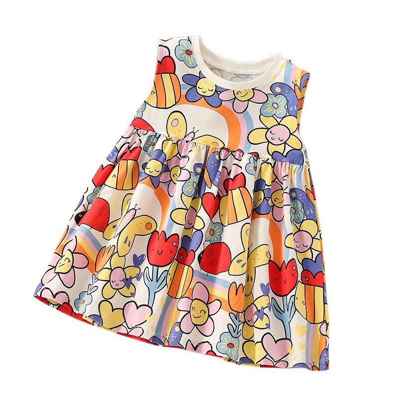 Jumping Meters New 2023 Princess Party Girls Dresses Summer Cotton Kids Clothing Fashion Hot Selling Children's Dress Tops Girls