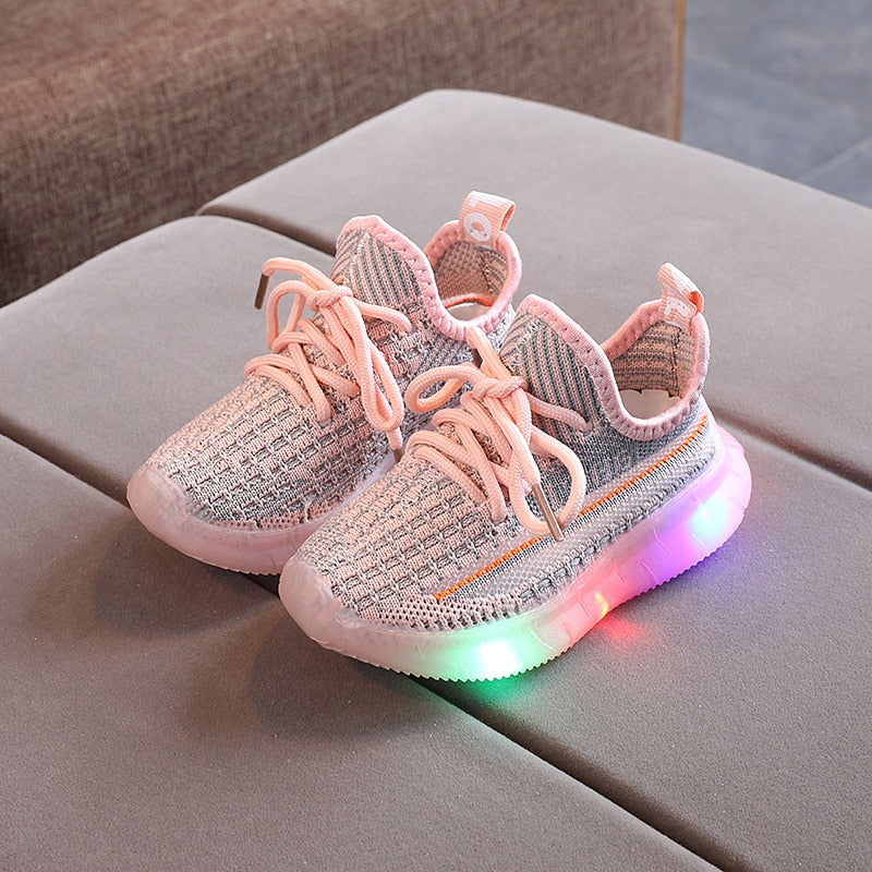 Children Led Shoes Boys Girls Lighted Sneakers Glowing Shoes for Kid Green Black Sneakers Boys Baby Sneakers with Luminous Sole