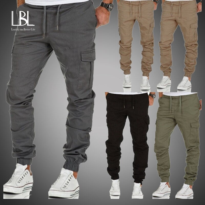 Men Casual Joggers Cargo Pants 2023 New Military Army Cotton Sweatpants Fashion Male Leggings Pants Solid Elastic Sports Trouser