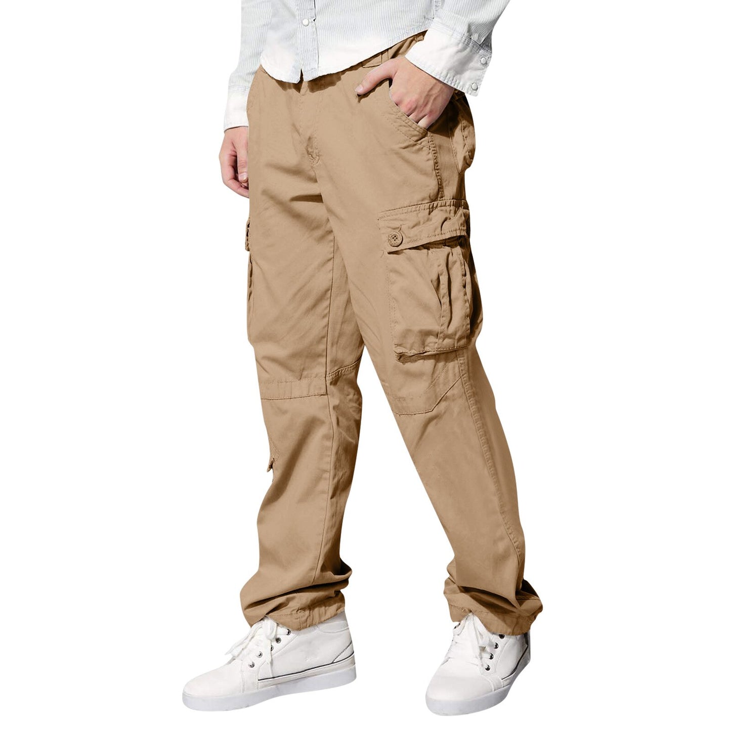 2023 New Men&#39;s Casual Work Wear Pants Quick Drying Fashion Spring Summer Autumn Winter Lightweight Cotton Mix Jogging Pants