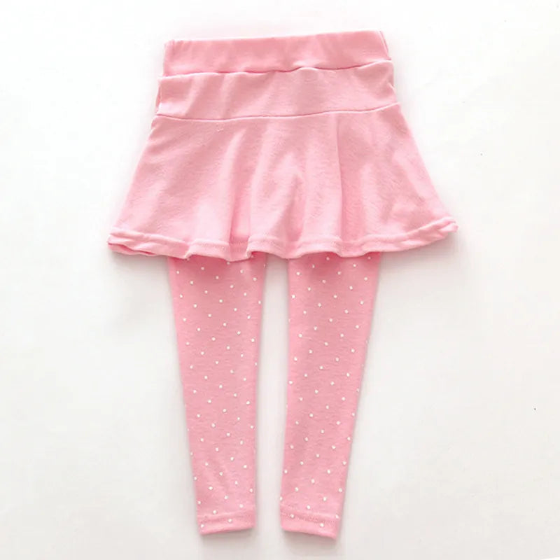 Girls Leggings Baby Girls Skirt-pants Baby Fleece Pants  Girls Spring/Autumn Warm Trousers 2-7 Year Girls pants With Little Dot