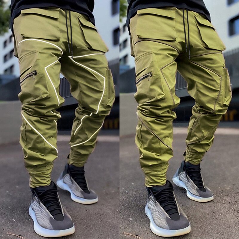 2023 Streetwear Casual Pants Men Fashion Sport Straight Legged Pants Multi Pocket Loose