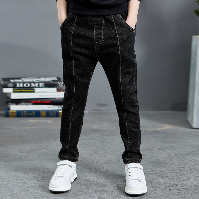 2023 New Teenage Boys Jeans  3-10 Years Spring Autumn Fashion Slim Thick Sport Trousers For Kids Children Handsome Casual Pants