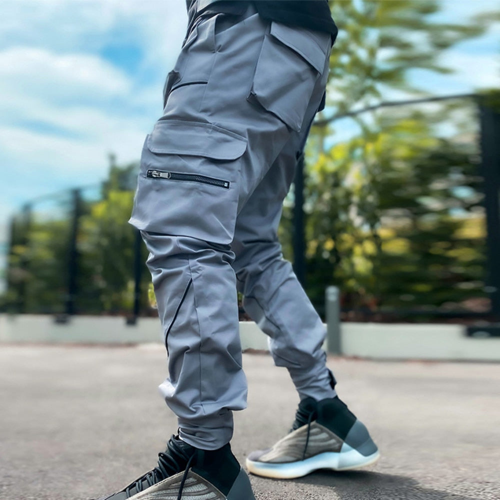 2023 Streetwear Casual Pants Men Fashion Sport Straight Legged Pants Multi Pocket Loose