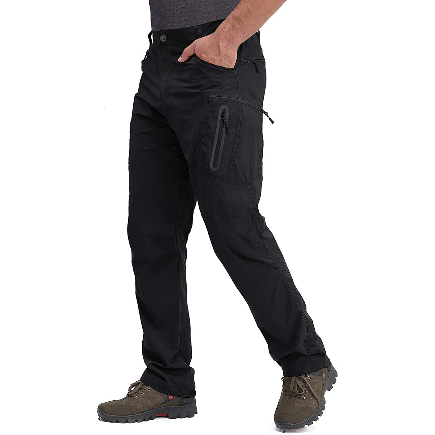 Summer Lightweight Trousers Mens Tactical Fishing Pants Outdoor Hiking Nylon Quick Dry Cargo Pants Casual Work Trousers