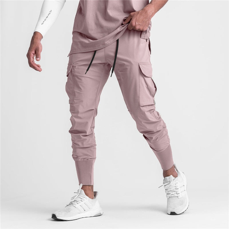 2023 Summer New Men Sports Casual Pants Fitness Thin Loose Fast Dry Elastic black jogging pants Running Training Closing Pants