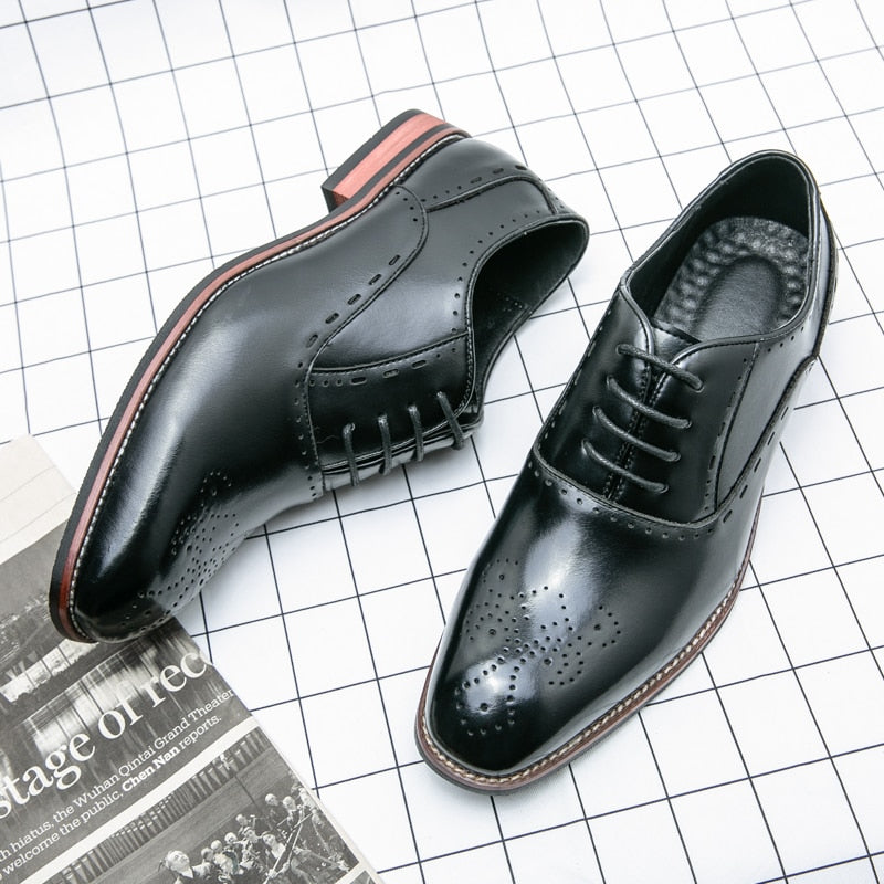 High Quality Business Formal Leather Shoes Mens Casual Dress Shoes Classic Italian Formal Oxford Elegant Shoes Men Office Shoes