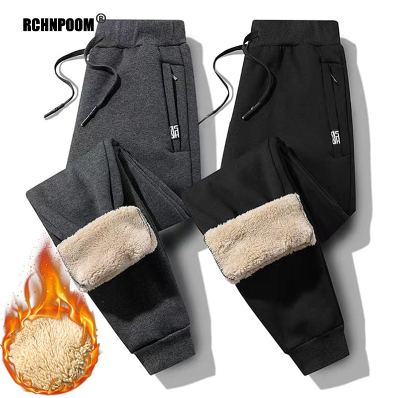 Winter Thick Fleece Pants Men 2023 Lambswool Warm Casual Thermal Sweatpants Male Trousers Brand High Quality Fashion Men Joggers