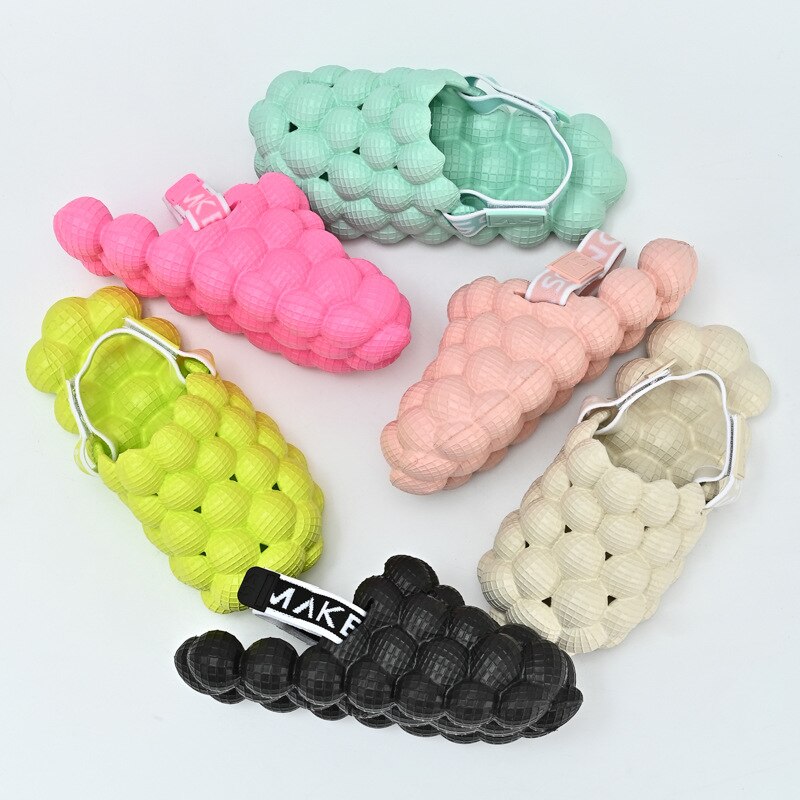 New Toddler Children Bubble Slides with Elastic Band Kids Sandals Summer Outdoor Sport Shoes Boys Girls Beach Anti-Slip Slippers